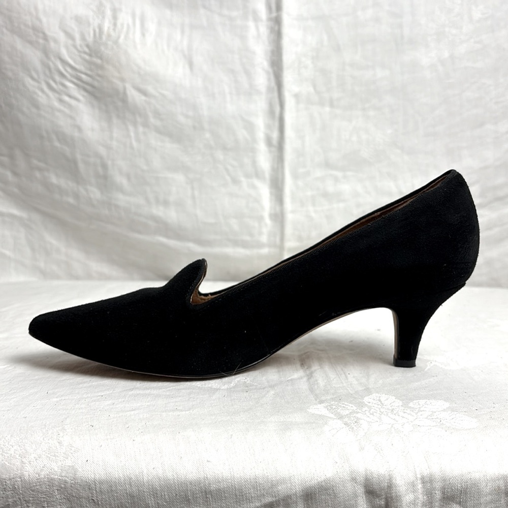 Indigo by Clarks Sage Elfin Black Suede Shoes with Kitten Heel Sz 9 - Picture 6 of 7